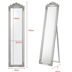 Miroir Simple|Helloshop26 Miroir sur pied inclinable 160 x argente