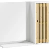 Armoire De Toilette|Homcom Miroir étagère style cosy - armoire miroir salle de bain 1 porte - bambou blanc