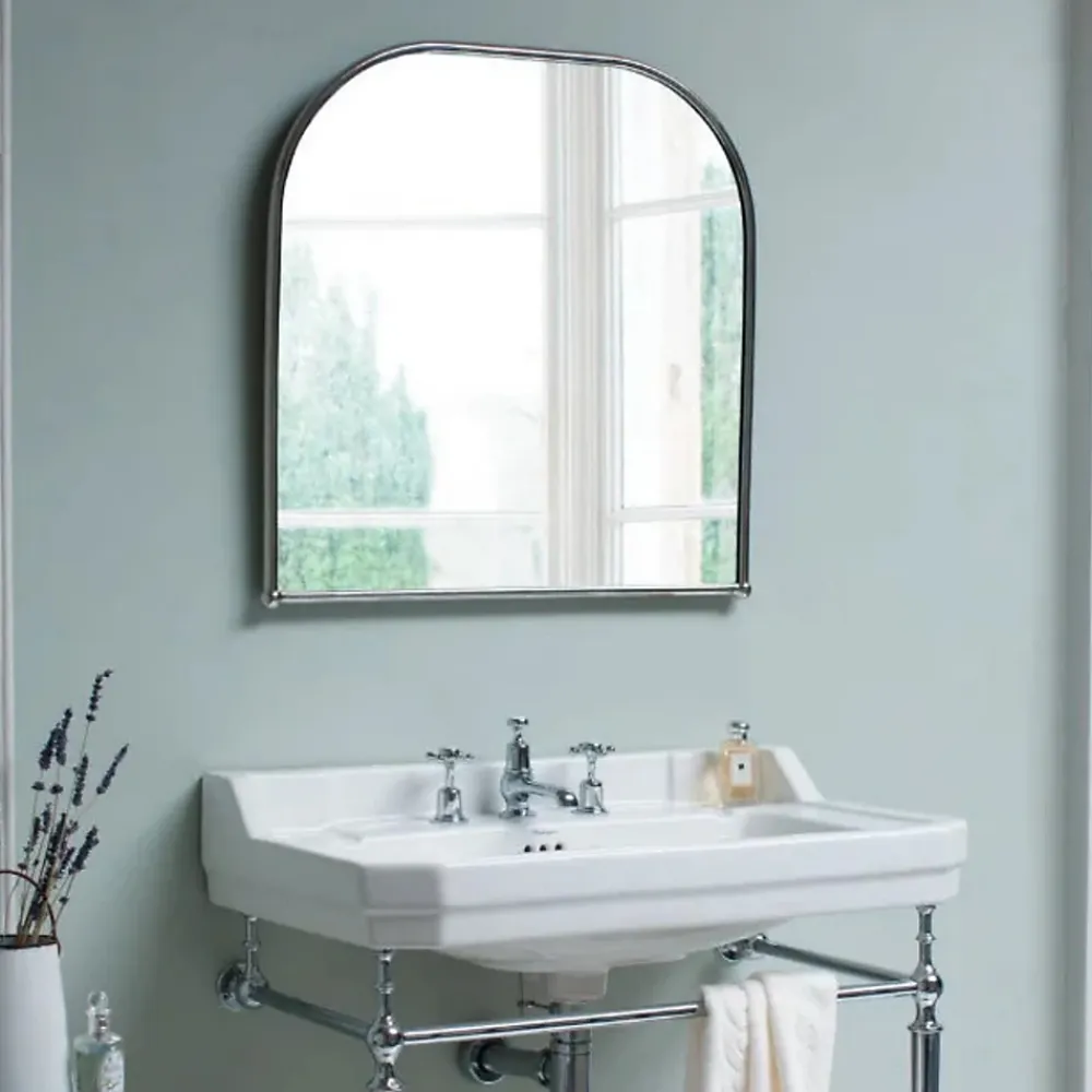 Cuisissimo Miroir vintage arche incurvé chromé CHLOÉ l 70 x H 70 cm