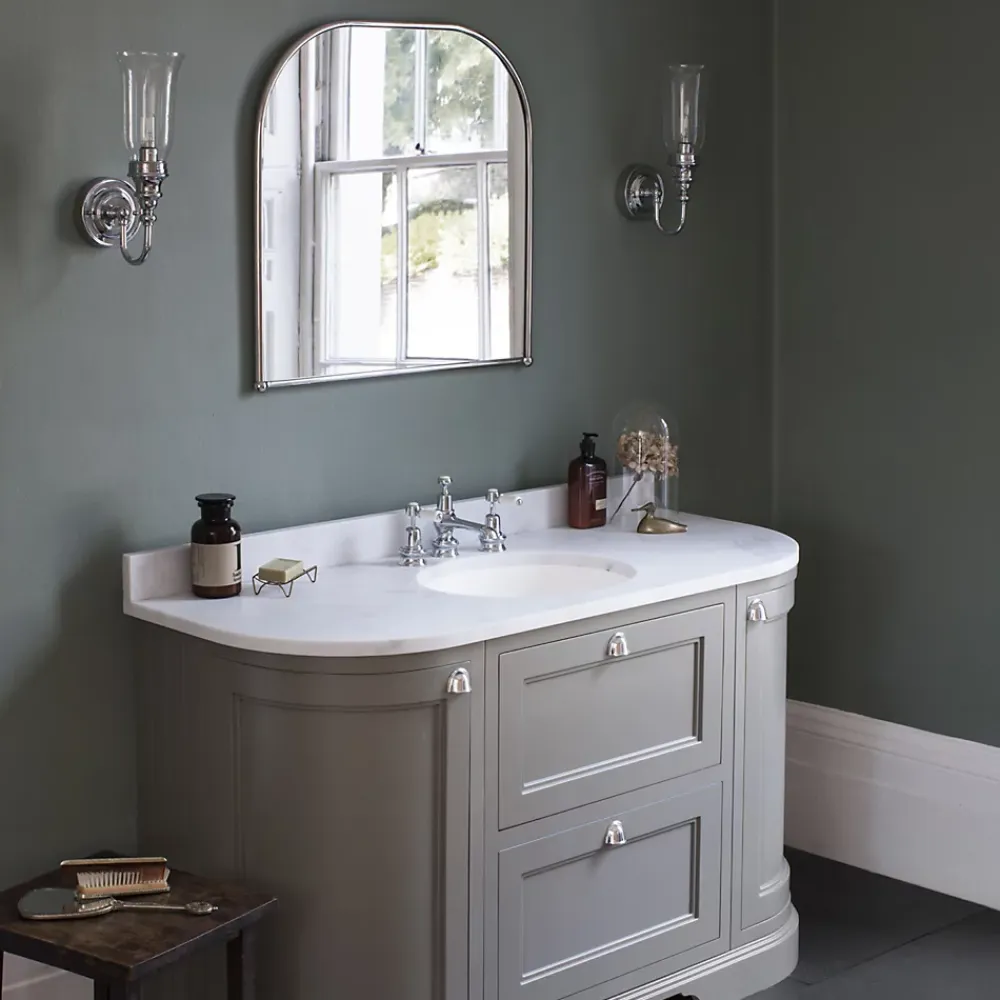 Cuisissimo Miroir vintage arche incurvé chromé CHLOÉ l 70 x H 70 cm
