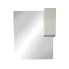 Meublorama Miroir VITARIO Blanc brillant design avec rangement L100 x H110 x P18 cm