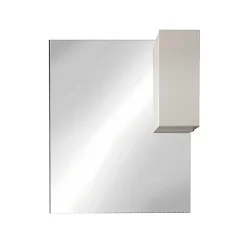 Meublorama Miroir VITARIO Blanc brillant design avec rangement L100 x H110 x P18 cm