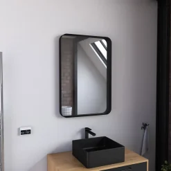 Miroir Simple|Aurlane Miroir 80x45- Cadre en aluminium laque noir mat - UBY