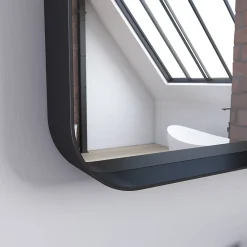Miroir Simple|Aurlane Miroir 80x45- Cadre en aluminium laque noir mat - UBY