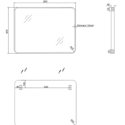 Essebagno Miroir 80x60 noir mat Indus