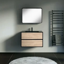 Essebagno Miroir 80x60 noir mat Indus