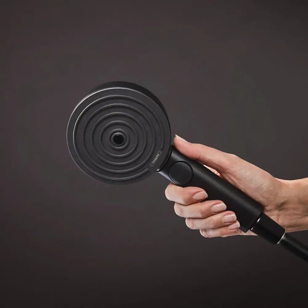 Hansgrohe Mitigeur baignoire mécanique Logis C2 + pack pommeau Pulsify Select 3 jets EcoSmart + flexible Isiflex 160 cm noir mat