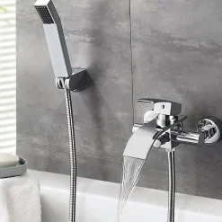 Auralum Max Mitigeur baignoire avec douchette Salle de Bain Robinet de baignoire avec Douchette Chrome