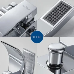 Auralum Max Mitigeur baignoire avec douchette Salle de Bain Robinet de baignoire avec Douchette Chrome