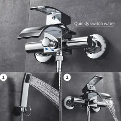 Auralum Max Mitigeur baignoire avec douchette Salle de Bain Robinet de baignoire avec Douchette Chrome