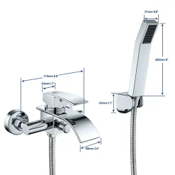 Auralum Max Mitigeur baignoire avec douchette Salle de Bain Robinet de baignoire avec Douchette Chrome