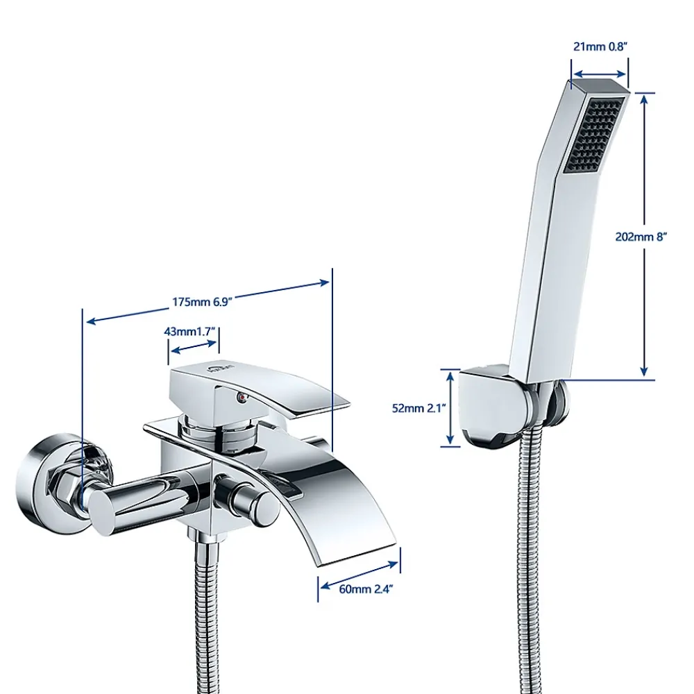 Auralum Max Mitigeur baignoire avec douchette Salle de Bain Robinet de baignoire avec Douchette Chrome