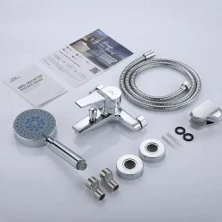 Auralum Max Mitigeur baignoire avec douchette Salle de Bain Robinet de baignoire avec Douchette Chrome