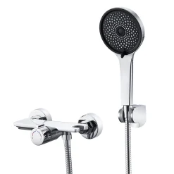 Robinet De Baignoire|Auralum Max Mitigeur baignoire avec douchette Salle de Bain Robinet de baignoire avec 5 Fonctions Douchette Chrome