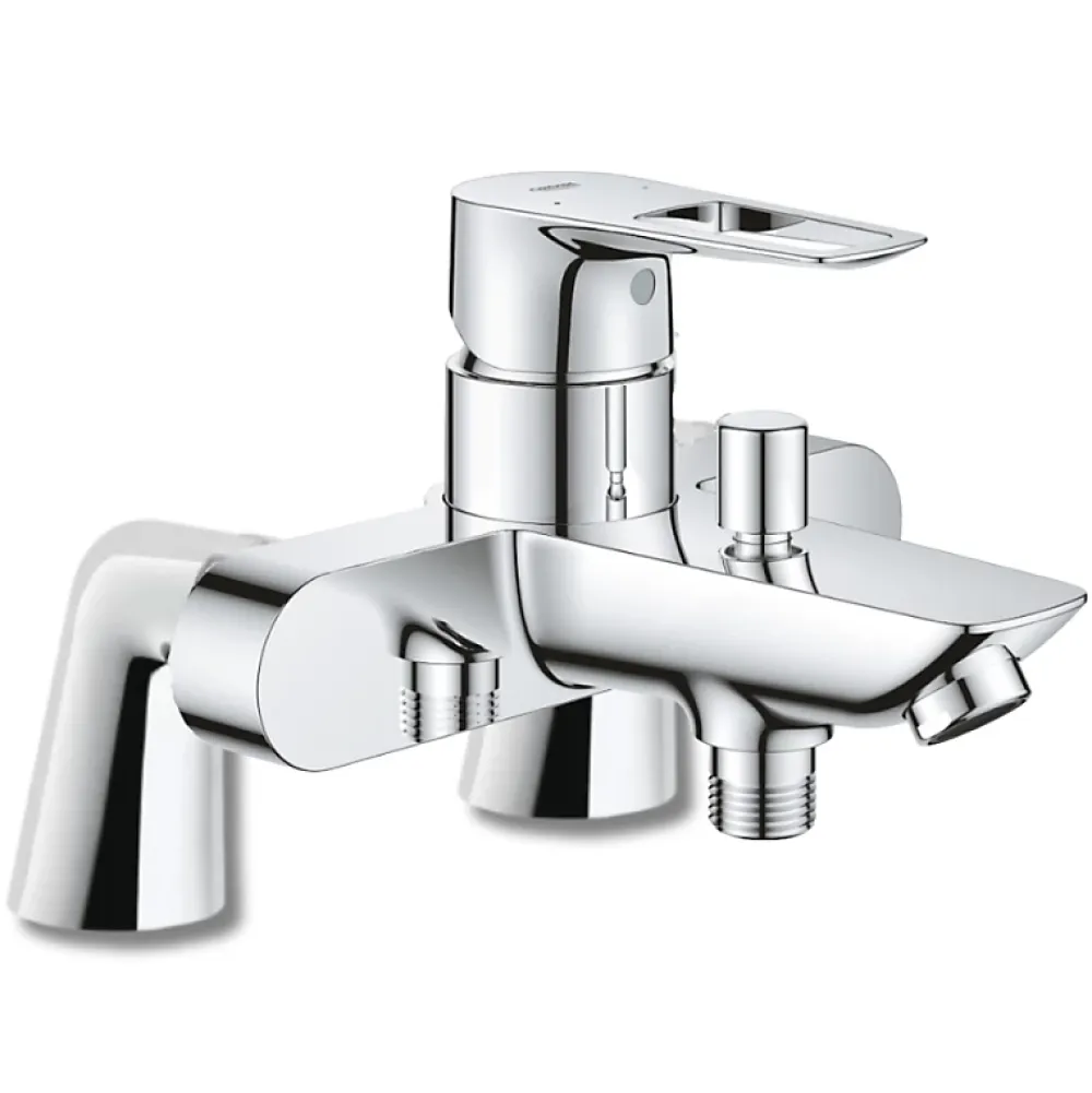 Robinet De Baignoire|Grohe Mitigeur baignoire monocommande Start Loop chromé + Colonnettes Luxe chromé