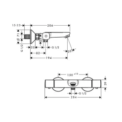 Hansgrohe Mitigeur baignoire thermostatique Ecostat Universal chromé