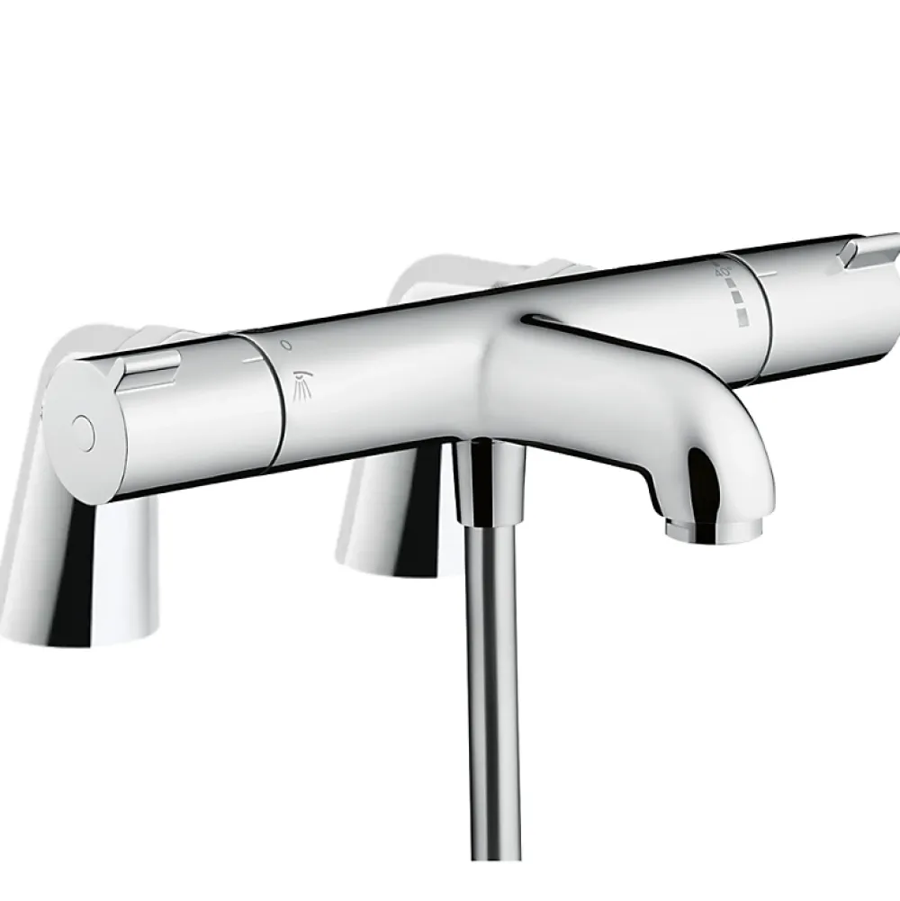 Hansgrohe Mitigeur baignoire thermostatique Ecostat 1001 CL chromé avec colonnettes