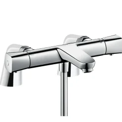Hansgrohe Mitigeur baignoire thermostatique Ecostat Universal chromé avec colonnettes