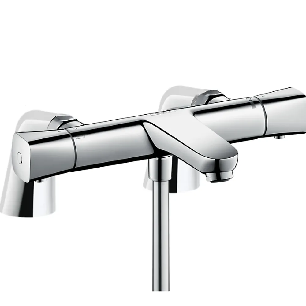 Hansgrohe Mitigeur baignoire thermostatique Ecostat Universal chromé avec colonnettes