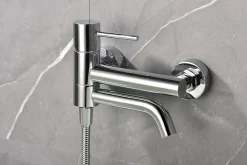 Imex Products Mitigeur baignoiredouche chrome en laiton et zamac avec flexible PVC 180 cm