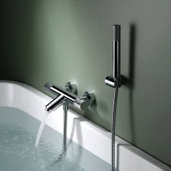 Robinet De Baignoire|Imex Products Mitigeur baignoiredouche thermostatique chrome en laiton et zamac avec douchette