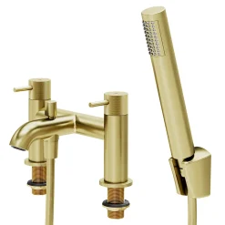 Robinet De Baignoire|GoodHome Mitigeur bain douche + douchette, laiton doré, Owens