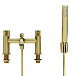 Robinet De Baignoire|GoodHome Mitigeur bain douche + douchette, laiton doré, Owens
