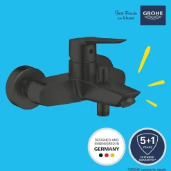 Robinet De Baignoire|Grohe Mitigeur bain douche mécanique Start noir