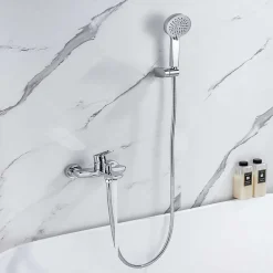 Robinet De Baignoire|Poalgi Mitigeur bain douche mécanique avec douchette SKY BATH chromé série NATURE