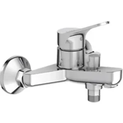 Robinet De Baignoire|Jacob Delafon Mitigeur bain douche mural avec raccords - - Brive - Laiton - Chrome - 1.4 kg