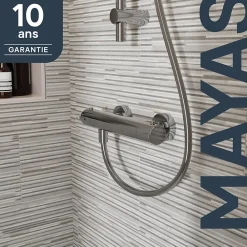 GoodHome Mitigeur bain douche thermostatique, chrome, NF, Mayas