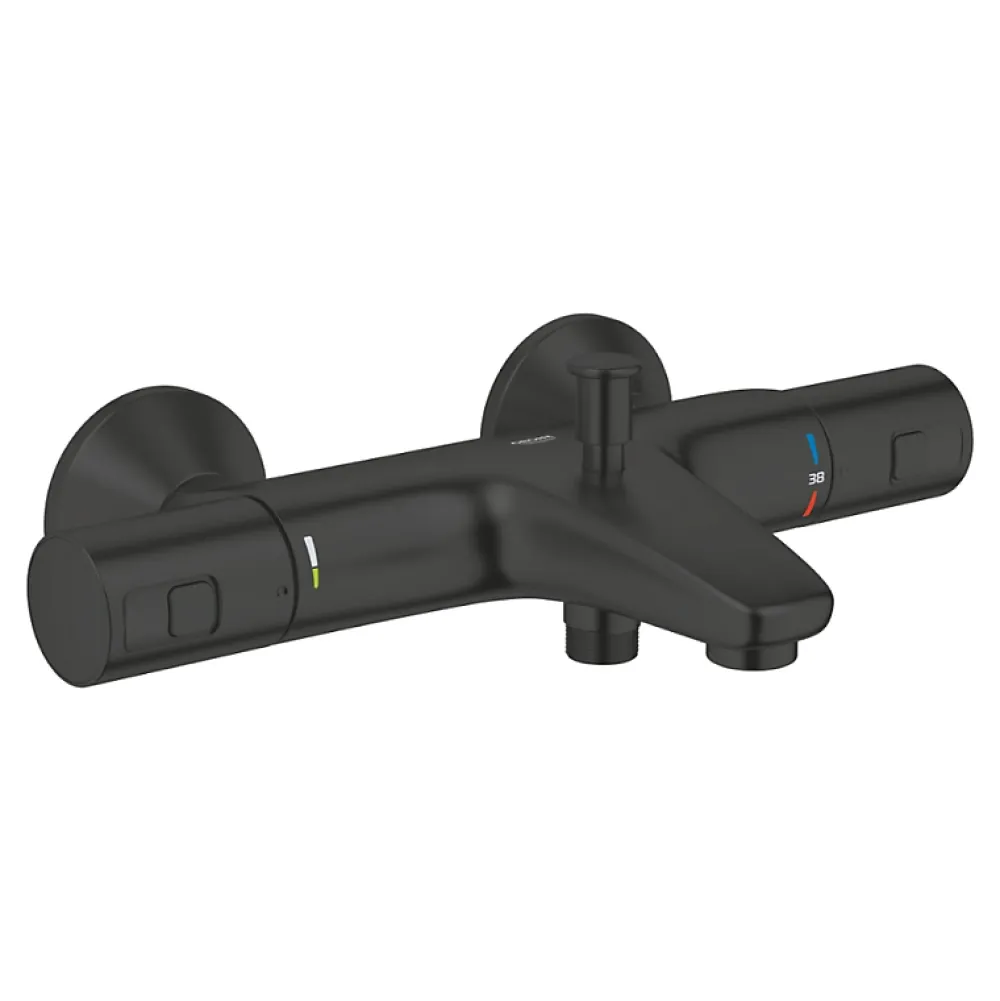 Robinet De Baignoire|Grohe Mitigeur bain douche thermostatique Precision Start noir
