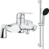 Grohe Mitigeur bain mécanique Bauloop avec ensemble de douche Vitalio Start avec colonnettes