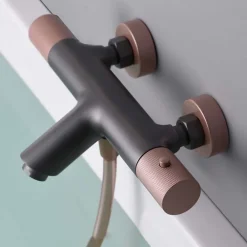 Imex Mitigeur Bain/Douche Anti-Calcaire Thermostatique Gris et Champagne LINE BTD038-4GC