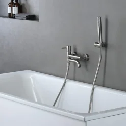 Robinet De Baignoire|Imex Mitigeur Bain/Douche Anti-Calcaire en Niquel Brossé MONZA BDM039-4NQ