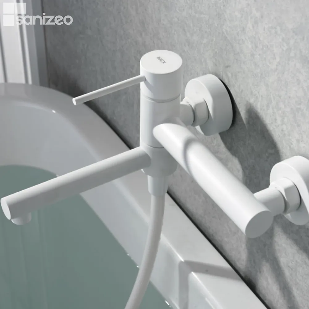 Imex Mitigeur Bain/Douche Anti-Calcaire Blanc Mat MILOSSTICK BDYS045-4BL
