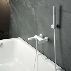 Robinet De Baignoire|Imex Mitigeur Bain/Douche Anti-Calcaire Blanc Mat DINAMARCA BR031-4BL