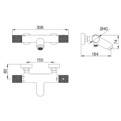 Imex Mitigeur Bain/Douche Anti-Calcaire Thermostatique Or Brossé LINE BTD038-4OC