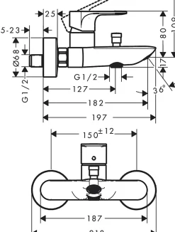 Hansgrohe Mitigeur bain/douche Rebris E Chromé