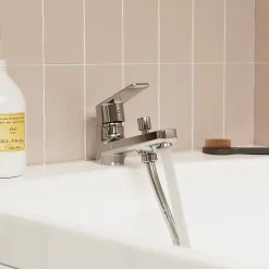 Robinet De Baignoire|GoodHome Mitigeur bain/douche mécanique monotrou, chrome, NF, Aisai