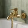 Robinet De Baignoire|GoodHome Mitigeur bain/douche mécanique, doré, Owens