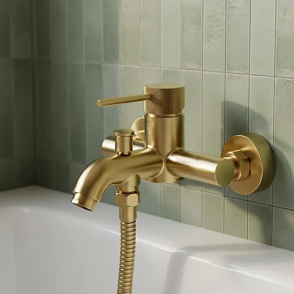 Robinet De Baignoire|GoodHome Mitigeur bain/douche mécanique, doré, Owens