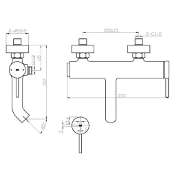 Essebagno Mitigeur bain-douche mécanique cuivre brossé Luisa
