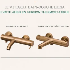 Essebagno Mitigeur bain-douche mécanique cuivre brossé Luisa