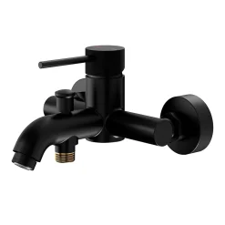 GoodHome Mitigeur bain/douche mécanique noir mat, Owens