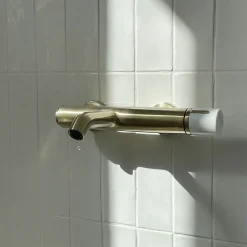 Essebagno Mitigeur bain-douche mécanique, doré et marbre blanc, Manopola