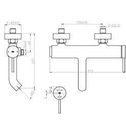 Essebagno Mitigeur bain-douche mécanique or brossé Luisa