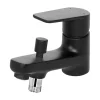 Robinet De Baignoire|GoodHome Mitigeur bain/douche monotrou, noir, Aisai