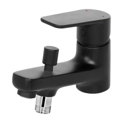 Robinet De Baignoire|GoodHome Mitigeur bain/douche monotrou, noir, Aisai