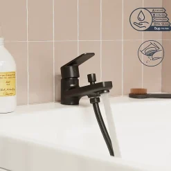 Robinet De Baignoire|GoodHome Mitigeur bain/douche monotrou, noir, Aisai